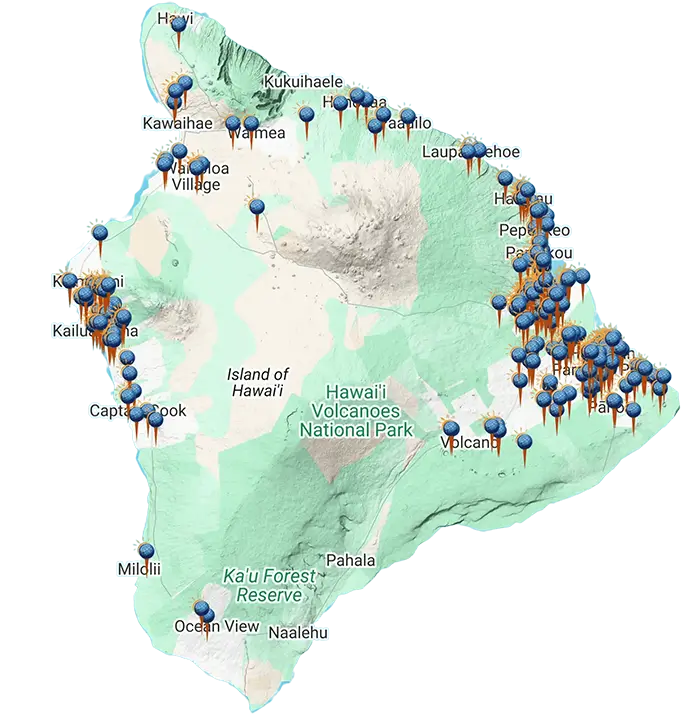 Bis Island Map where BlueSky Hawaii built Solar Projects